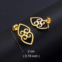 1對2CM/4CM非洲符號耳釘，不銹鋼Adinkra Gye Nyame耳環珠寶
