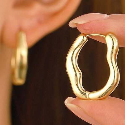 1雙精美圓形耳釘