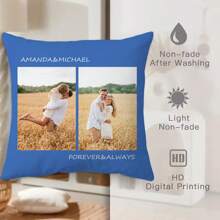 1pc Custom Photo Collage Pillow With Insert, Personalized Pillow With 2 Photo, Customized Gifts For Friends, Pictures Of Pillows, Private Photos Of Pillows, Real Person Homemade Birthday Gifts, ,Breathable,Lightweight,Washable,Funny,Cute,Love,Soft,Comfortable,Elegant,Simple,Custom,Personalized,Unique,Ideal Gifts For Him,Ideal Gifts For Her,Him,Her,Boyfriend,Girlfriend,Dad,Mom,Family,Friends,Pets,Son,Daughter,For Anniversaries,For Mother's Day,For Birthdays,For Valentine's Day,For Graduation,For Father's Day,For Children's Day,For Weddings,For Housewarming,Sofa,Bed,Car,Tea Room,Bedroom,Bathroom,Living Room,Dining Room - Multicolor - View 5