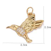 1pc Copper Plated 18k Gold Stylish Simple Personalized Animal Shaped Elephant Fox Butterfly Inlaid Rhinestone Pendant DIY Bracelet Necklace Earring Versatile Jewelry Accessory - Multicolor - View 4