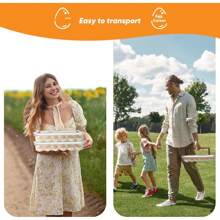 Deviled Egg Containers With Lid, (Set Of 2), Plastic Deviled Egg Tray Carrier With Handle For 48 Eggs, Clear Storage Egg Platter For Devil Egg, Fridge Stackable Portable Egg Holder - 1 - View 7