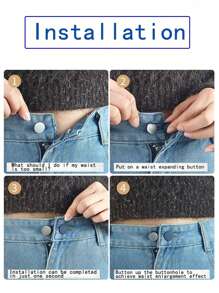 Set de 12/2 piezas Extensor elástico de goma para cintura de pantalones - Estirador de cintura de pantalón con botón ajustable