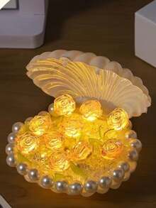 1入 DIY 手工製作玫瑰夜燈， 玫瑰氛圍燈，氛圍夜燈，裝飾燈，客廳，假日裝飾，露營，派對，伴侶生日禮物，創意禮物 - 暖光 - 查看 10