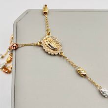 Collar De Tres Oros Virgen María Rosario Oro Laminado, Oración, Regalo Cristiano, Católico, Cruz, Rosario - 3 Oros - Ver 1