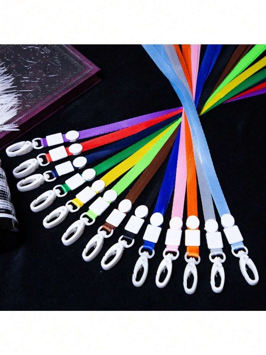 5 piezas Cinta de gancho de plástico de 1cm para colgar gafetes, correa de cuello para sostener tarjetas - Unitalla - Ver 1