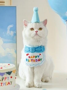 Pet Cat And Dog Cute Birthday Bandana Hat Cartoon Bandana Scarf