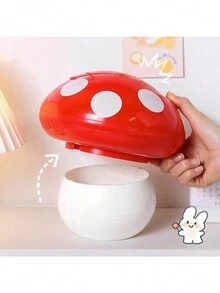 1pc Cute Mushroom-Shaped Multifunctional Desktop Trash Can Household Paper Basket Storage Bin - Multicolor - View 8