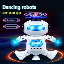 1pc Kids Dancing Robot Toy, Intelligent Rotating Space Boy Toy With 360° Rotation, Lights, Birthday Gift For Children - Blue - View 7
