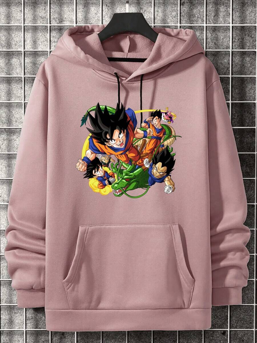 Men Hoodies - 淺粉色 - 查看 1