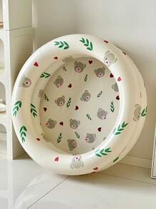 1 件装充气折叠卡通动物恐龙设计婴儿浴盆，户外幼儿熊和兔子游泳池，夏季 - 彩色 - 查看 9