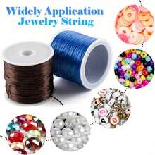 Dây pha lê đàn hồi dẹt 0,8mm/cuộn màu trắng, đen, đỏ, khoảng 10m/cái, phụ kiện làm vòng tay và vòng cổ trang sức tự làm - một cái túi - Xem 4