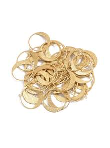 10pcs Raw Brass Single Hanging Half-Circle Earrings Pendant With Hollowed-Out And Drawbench Design, DIY Jewelry Making Supplies