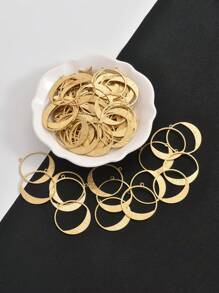 10pcs Raw Brass Single Hanging Half-Circle Earrings Pendant With Hollowed-Out And Drawbench Design, DIY Jewelry Making Supplies