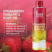Strawberry Pineapple Body Oil, 4oz, With Apricot, Jojoba, Avocado Oils & Vitamin E Oil, Fast-Absorbing, Nourishes And Hydrates Skin, Skin Repair, Body Care, Ideal For All Skin Types, Strawberry Pineapple Fragrance Moisturizer By Yoni Rescue - Multicolor - View 4