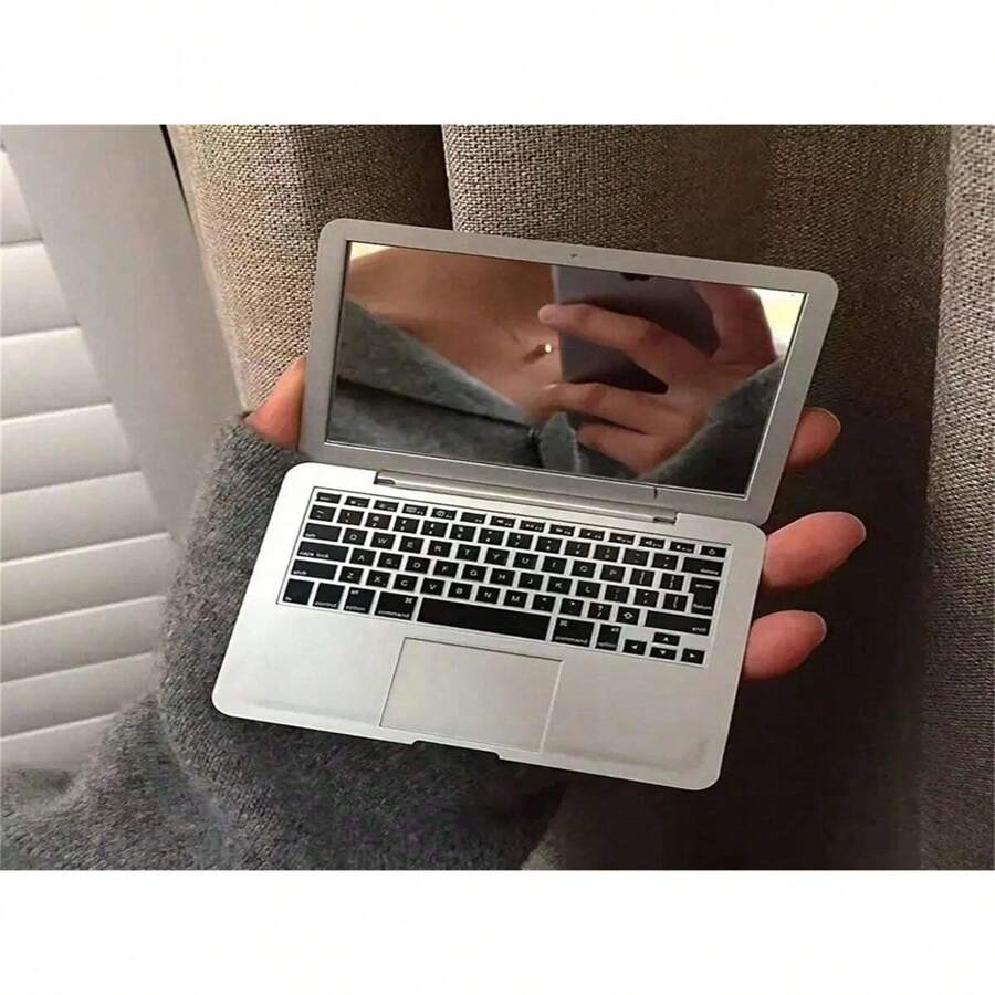 1pc Creative Mini Computer Small Mirror Portable Folding Simple Makeup Mirror Ins Student Portable Single-Sided Makeup Mirror Best