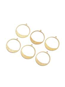 10pcs Raw Brass Single Hanging Half-Circle Earrings Pendant With Hollowed-Out And Drawbench Design, DIY Jewelry Making Supplies