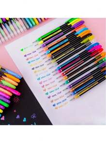 12/18/36/48/60PCS Neutral Pens Unique Colors (No Repetition) Adult Coloring Book Set Drawing Box, Coloring, Doodle Color Creative Manual Colors, Perfect For Drawing, Painting Christmas, Christmas Gifts, New Year Gifts School Supplies, School Essentials, Return To School, School Supplies, Return To School Supplies, Return To School Supplies - Multicolor - View 4