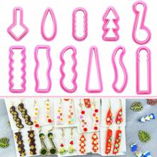 10pcs/11pcs Rectangle Shaped Clay DIY Jewelry Making Mold For Earrings, Hair Clips, Pendants - Pink - View 12