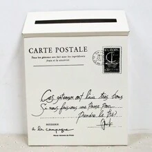 1 pieza Buzón pequeño de hierro a prueba de sol, buzón de carta montado en la pared a prueba de óxido - Blanco - Ver 6