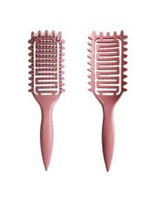 1入組定義捲曲造型刷，尖尾捲曲梳刷，蓬鬆髮型空氣墊刷，角形中空髮梳大波浪捲曲刷- 男女捲髮造型兼用，減少卷曲拉扯和分離，可用於梳理和造型，紅色 - 彩色 - 查看 11