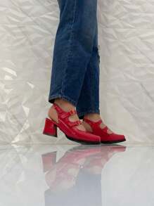 zapato estilo Mary jane en - Rojo - Ver 1