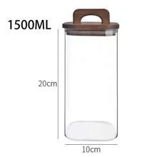 1入組600ml/800ml/1000ml/1500ml方形高硼硅玻璃密封儲物罐，適用於儲存穀物、咖啡豆等食品，廚房、夏日海灘派對、露營、組織整理、房間裝飾、廚房用品 - 透明 - 查看 12