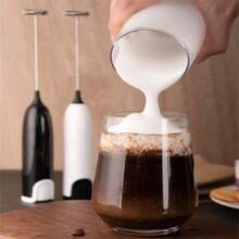 Powerful Handheld Milk Frother/Whisk, Mini Mixer For Coffee, Milk, Cappuccino, Latte, Matcha, Hot Chocolate, Without Stand (Battery Not Included) - White - View 5