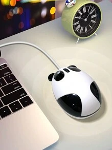 可愛卡通有線滑鼠，無聲，適用於遊戲/辦公筆記本電腦和臺式電腦