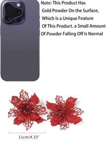 11pcs Artificial Christmas Flowers - 11pcs - View 11