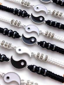 12pcs Yin & Yang Decor Bracelet - Multicolor - View 3