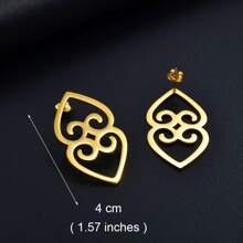 1對2CM/4CM非洲符號耳釘，不銹鋼Adinkra Gye Nyame耳環珠寶