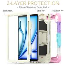 Funda para tableta compatible con iPad de 9.ª, 8.ª y 7.ª generación, estuche protector, funda protectora resistente y a prueba de golpes, con soporte incorporado, compatible con iPad de 10,2 pulgadas, 8 pulgadas, 9,7 pulgadas, 11 pulgadas y 12,9 pulgadas - Rosa - Ver 7