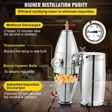 20L 5.28Gal Water Alcohol Distiller 304 Stainless Steel Moonshine Wine Making Boiler Home Kit With Thermometer For Whiskey Brandy Essential Oils - 銀色 - 查看 5