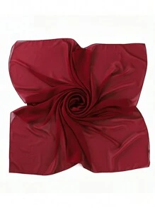 1pc Solid Color Chiffon Muslim Hijab, Square Scarf - Multicolor - View 10