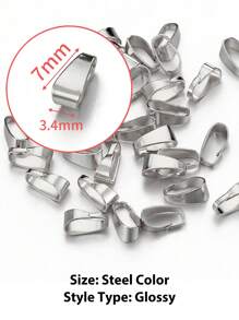 50入組不鏽鋼扣環扣緊夾子，用於吊墜鎖扣、吊墜連接器、夾子、頸鍊DIY珠寶製作配件