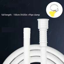 1pc Multi-Functional Water Hose, Faucet Extension Tube, Suitable For Washing Machine Water Inlet/Outlet, Home Use Water Draining Tube, Outdoor Thickened Anti-UV Air Conditioner Drainage Pipe, Reinforced Large Diameter, Kitchen, Bathroom, Outdoor, Air Conditioner Water Inlet/Outlet Hose - White - View 10