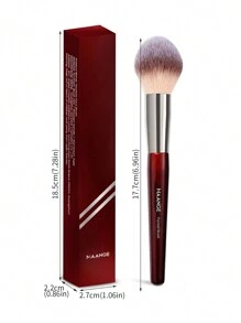 MAANGE 1入組火焰型粉紅刷粉腮紅，粉底化妝刷，散粉刷，修容刷，柔軟紅杆金管化妝工具，女性和女孩的日常面部禮物 - 紅色 - 查看 4
