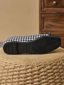 Women's Fashion Khaki Comfortable Black & White Square Toe Red Slip-On Mint Green Flats For Outdoor Travel, Party, Casual, Office Black Loafers - 黑與白 - 查看 7