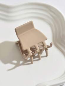 5pcs Geometric Trapezoid Shaped Mini Hair Claws (3.5cm) In Simple Merad Coffee Tone, Suitable For Half Ponytail, Fish Clip And Commute Hairstyles - Multicolor - View 7