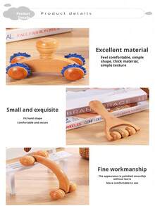 1PC  Wooden Massager Wholesale Manual Roller Massage Tool Portable Dredging Meridian Massager