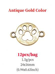 12pcs 24x16mm(0.94x0.63inch) Paw Connector Charms DIY Jewelry Accessories For Bracelet Necklaces