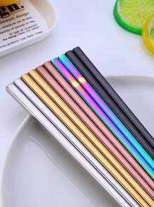 1/5 chiếc đũa thép không gỉ Holographic, đũa hiện đại cho nhà bếp trong bộ đồ ăn khách sạn cao cấp, nhà bếp, quà tặng Giáng sinh - Nhiều màu - Xem 4
