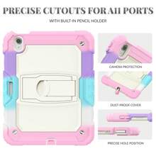 Funda para tableta compatible con iPad de 9.ª, 8.ª y 7.ª generación, estuche protector, funda protectora resistente y a prueba de golpes, con soporte incorporado, compatible con iPad de 10,2 pulgadas, 8 pulgadas, 9,7 pulgadas, 11 pulgadas y 12,9 pulgadas - Rosa - Ver 2