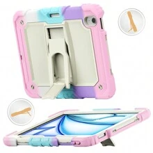Funda para tableta compatible con iPad de 9.ª, 8.ª y 7.ª generación, estuche protector, funda protectora resistente y a prueba de golpes, con soporte incorporado, compatible con iPad de 10,2 pulgadas, 8 pulgadas, 9,7 pulgadas, 11 pulgadas y 12,9 pulgadas - Rosa - Ver 3