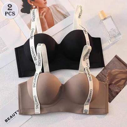 2 pezzi Reggiseno senza ferretto con laccetti a forma di lettera per donne, reggiseno senza imbottitura push-up per seno piccolo [Appositamente proget