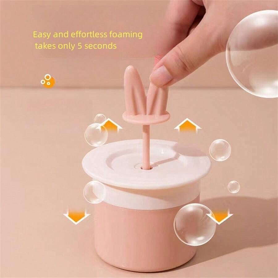 3pcs Rabbit Ear Cleanser Foam Maker Portable Press Type Shampoo Foamer For Household Use, Cute Manual Foam Maker - Multicolor - View 1