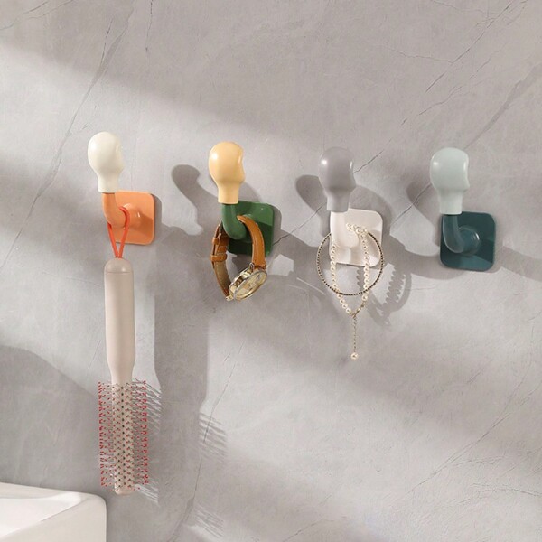 2 Stücke selbstklebende DIY Fausthaken, wasserdichte Wandhaken, klebrige Haken für das Badezimmer, dekorativ und vielseitig für Taschentuchboxen, Mülleimer