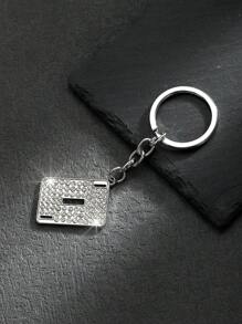 1pc Fashionable European And American Style Alloy Rectangle Shaped Rhinestone-Studded & Oil-Dripping Poker Card Shaped Keychain Or Bag Pendant With 26 English Letters For Personalized, Gorgeous And Cute Accessories For Both Men And Women Car Accessories Bag Charm School Goth Y2k Halloween Accessories Teachers Day Christmas Gift Ideas Bag Lanyards With Id Holder Car Accessories Bag Charms Car Accessories Friend Sister - Silver - View 10