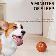 1 pelota para perro eléctrica inteligente, que rueda y salta y cubierta de erizo de mar, adecuada para el tiempo de juego en interiores para perros pequeños, medianos y grandes. - Multicolor - Ver 7