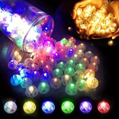 50pcs Light-Up LED Colored Balloons Decoration For Parties, Festivals, And Gifts, Back To School Valentine Day